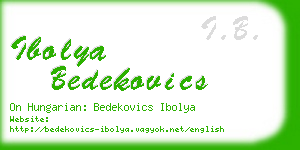 ibolya bedekovics business card